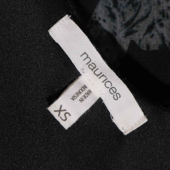 Maurices SZ XS Black Leaf Print Elastic Waist Mini Dress with Back Cross Straps - Picture 6 of 8